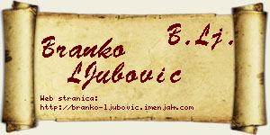Branko LJubović vizit kartica
